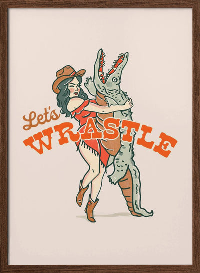 Lets Wrastle Poster - Stretched Canvas, Poster or Fine Art Print I Heart Wall Art