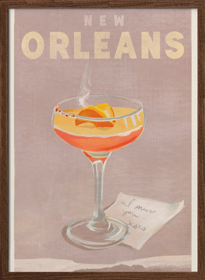 New Orleans Cocktail Travel Poster - Stretched Canvas, Poster or Fine Art Print I Heart Wall Art