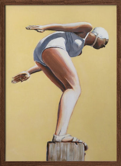Diver On Post - Stretched Canvas, Poster or Fine Art Print I Heart Wall Art