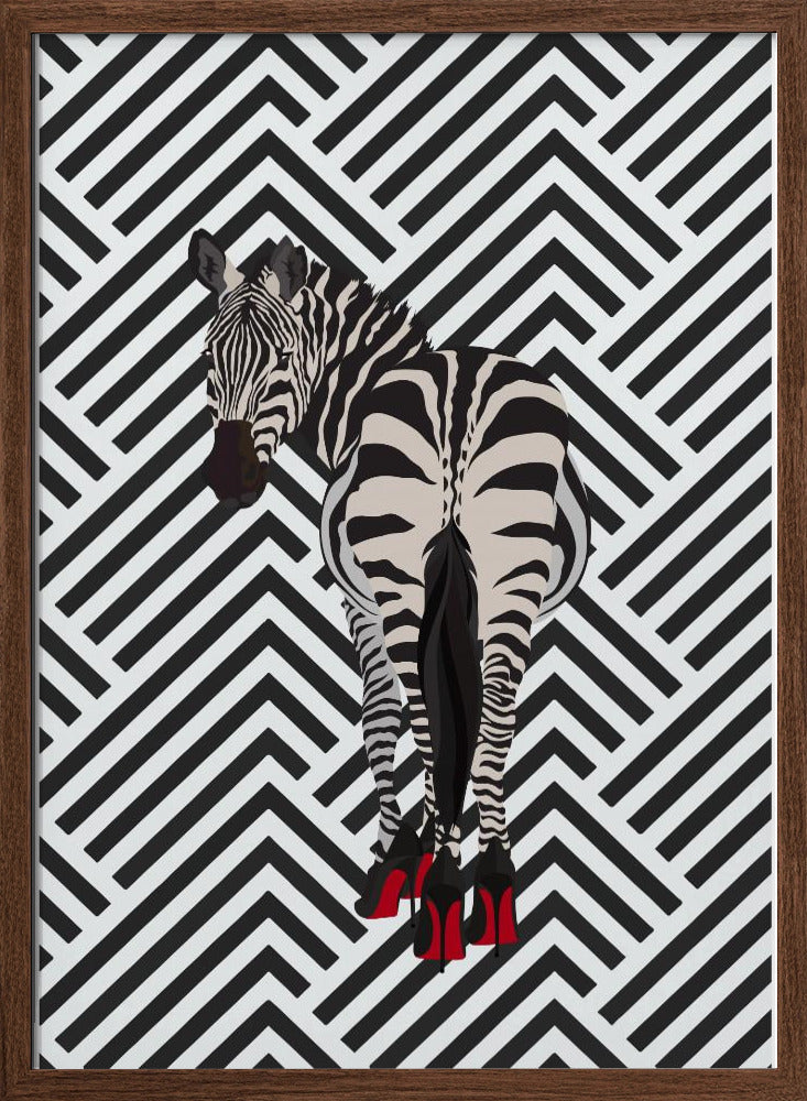 Zebra heels retro - Stretched Canvas, Poster or Fine Art Print I Heart Wall Art