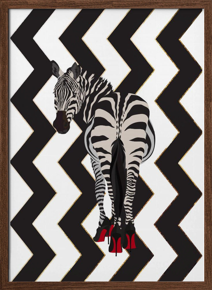 Zebra Heels Zigzag - Stretched Canvas, Poster or Fine Art Print I Heart Wall Art