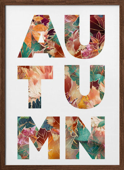 Autumn Leaves typography - Stretched Canvas, Poster or Fine Art Print I Heart Wall Art