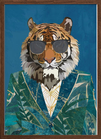 Tiger Jungle Jacket 1 - Stretched Canvas, Poster or Fine Art Print I Heart Wall Art