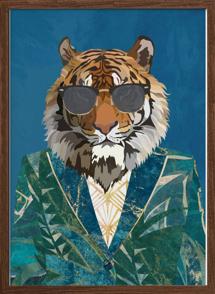 Tiger Jungle Jacket 1 - Stretched Canvas, Poster or Fine Art Print I Heart Wall Art