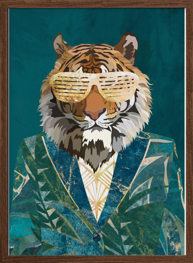 Tiger Jungle Jacket 2 - Stretched Canvas, Poster or Fine Art Print I Heart Wall Art