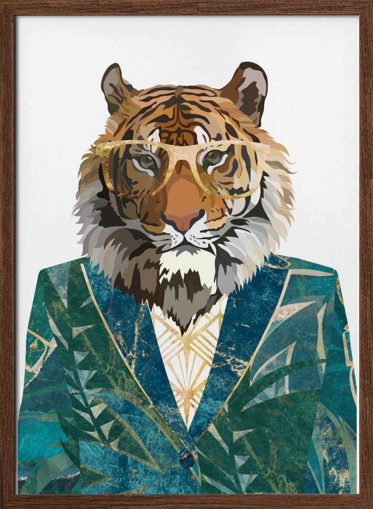 Tiger Jugnle Jacket 3 - Stretched Canvas, Poster or Fine Art Print I Heart Wall Art