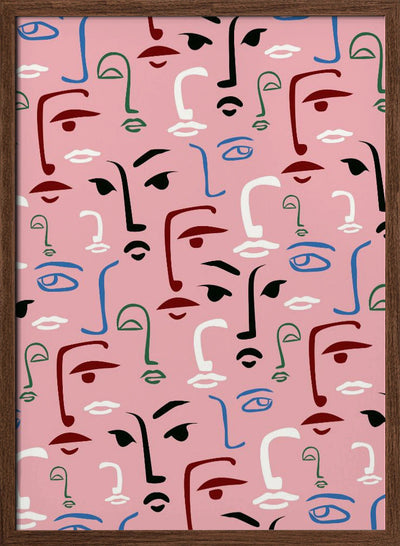 Monochrome Faces - Stretched Canvas, Poster or Fine Art Print I Heart Wall Art