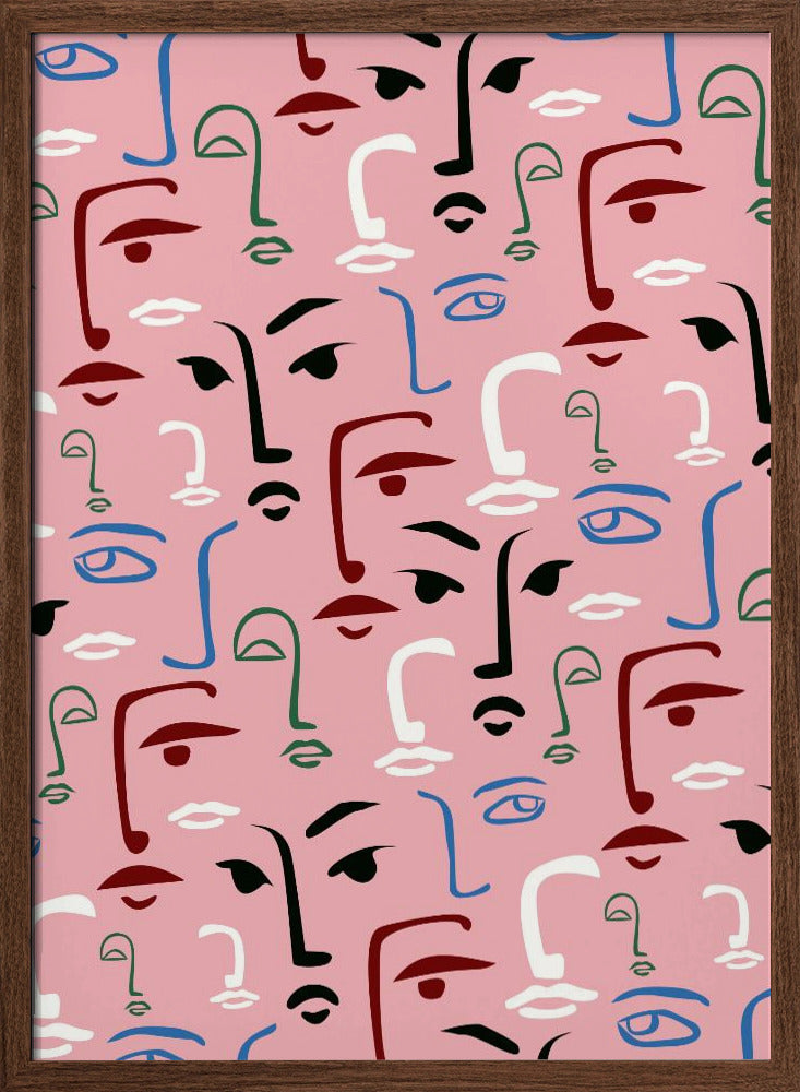 Monochrome Faces - Stretched Canvas, Poster or Fine Art Print I Heart Wall Art