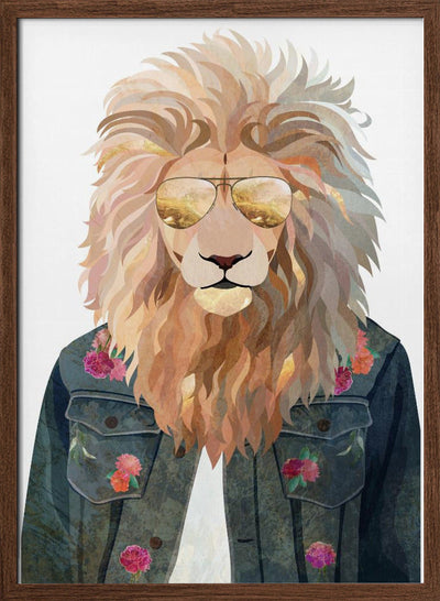 Golden fashion lion 3 - Stretched Canvas, Poster or Fine Art Print I Heart Wall Art