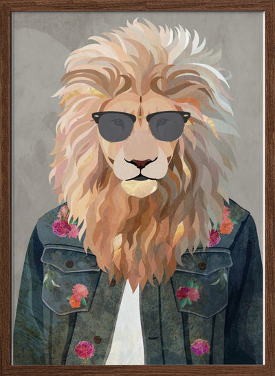 Golden fashion lion 4 - Stretched Canvas, Poster or Fine Art Print I Heart Wall Art