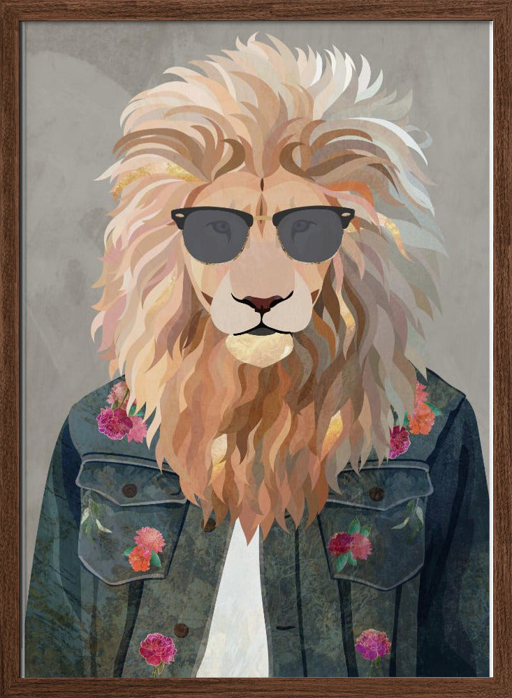 Golden fashion lion 4 - Stretched Canvas, Poster or Fine Art Print I Heart Wall Art