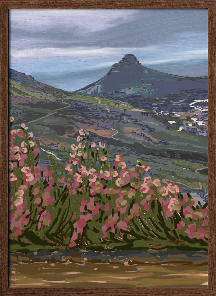 Petals and Peaks, Cape Town, South Africa, 2024 - Stretched Canvas, Poster or Fine Art Print I Heart Wall Art