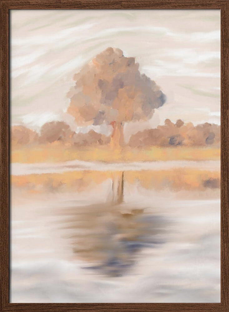 Sovereign Reflections of the Jackalberry Tree, Caprivi, Botswana - Stretched Canvas, Poster or Fine Art Print I Heart Wall Art