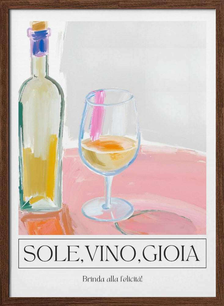Sole, vino, gioia - Stretched Canvas, Poster or Fine Art Print I Heart Wall Art