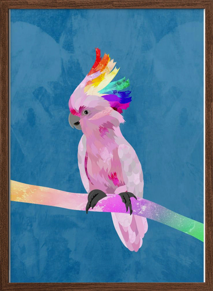 Rainbow Cockatoo Blue - Stretched Canvas, Poster or Fine Art Print I Heart Wall Art