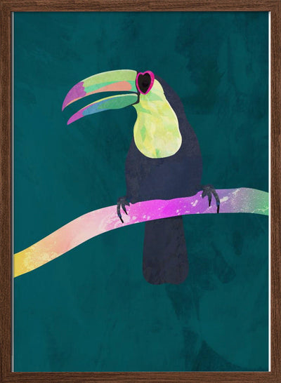 Rainbow toucan - Stretched Canvas, Poster or Fine Art Print I Heart Wall Art
