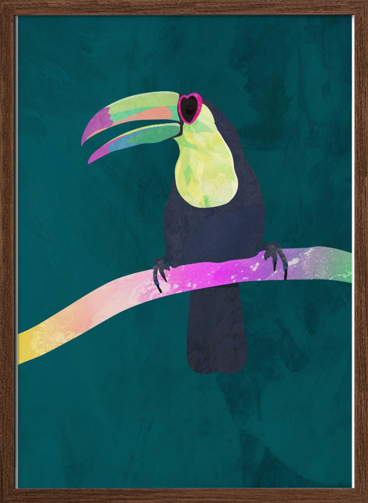 Rainbow toucan - Stretched Canvas, Poster or Fine Art Print I Heart Wall Art