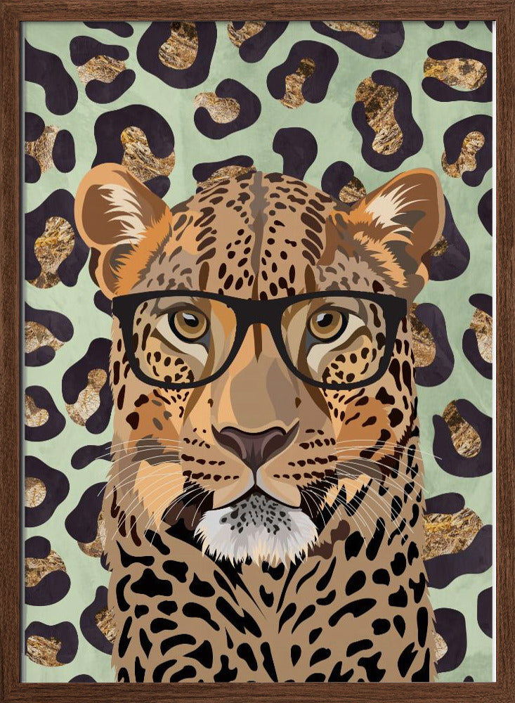 Leopard Print Leopard Green - Stretched Canvas, Poster or Fine Art Print I Heart Wall Art