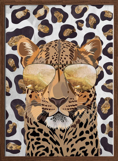 Leopard Print Leopard Grey - Stretched Canvas, Poster or Fine Art Print I Heart Wall Art