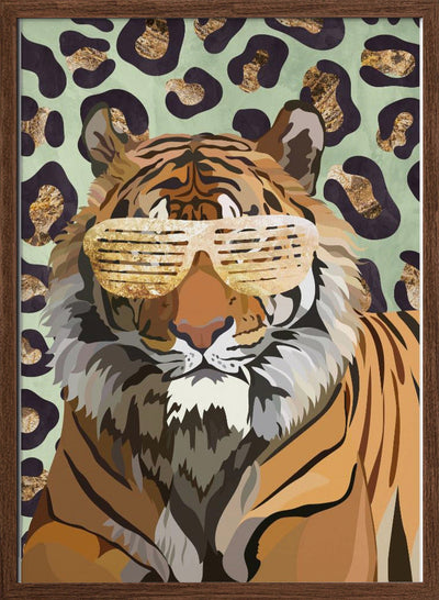 Leopard Print Tiger Green - Stretched Canvas, Poster or Fine Art Print I Heart Wall Art