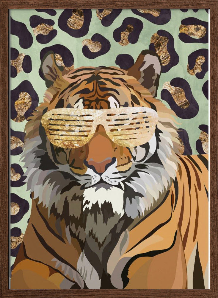 Leopard Print Tiger Green - Stretched Canvas, Poster or Fine Art Print I Heart Wall Art