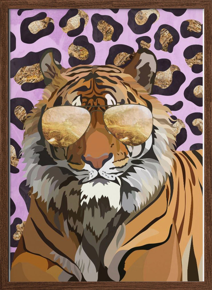 Leopard Print Tiger Pink - Stretched Canvas, Poster or Fine Art Print I Heart Wall Art