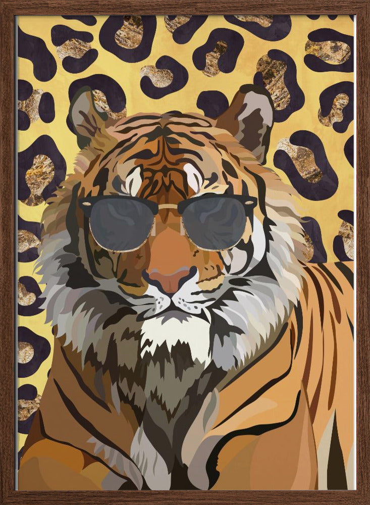 Leopard Print Tiger Yellow - Stretched Canvas, Poster or Fine Art Print I Heart Wall Art