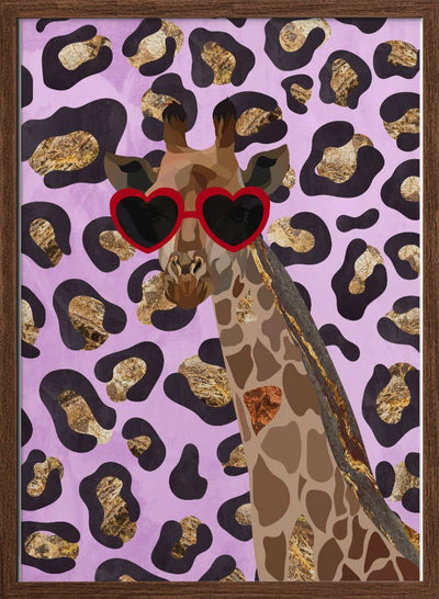 Leopard Print Giraffe Pink - Stretched Canvas, Poster or Fine Art Print I Heart Wall Art
