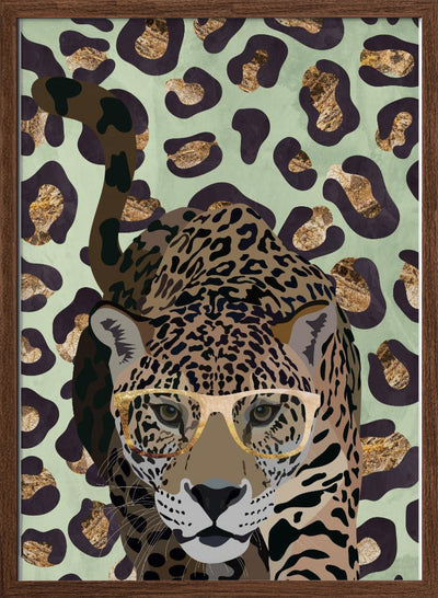 Leopard Print Jag Green - Stretched Canvas, Poster or Fine Art Print I Heart Wall Art