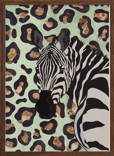 Leopard Print Zebra Green - Stretched Canvas, Poster or Fine Art Print I Heart Wall Art