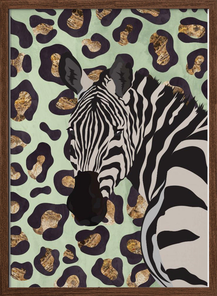 Leopard Print Zebra Green - Stretched Canvas, Poster or Fine Art Print I Heart Wall Art