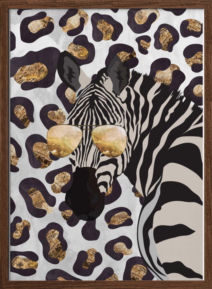 Leopard Print Zebra Grey - Stretched Canvas, Poster or Fine Art Print I Heart Wall Art