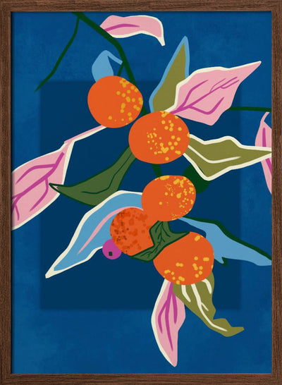 Lush Orange Botanicals - Stretched Canvas, Poster or Fine Art Print I Heart Wall Art