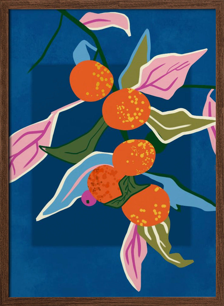 Lush Orange Botanicals - Stretched Canvas, Poster or Fine Art Print I Heart Wall Art