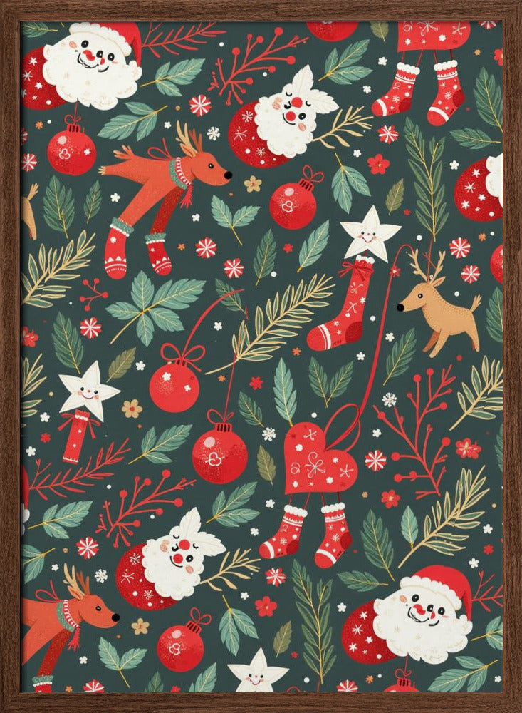 Merry Christmas Whimsy - Stretched Canvas, Poster or Fine Art Print I Heart Wall Art