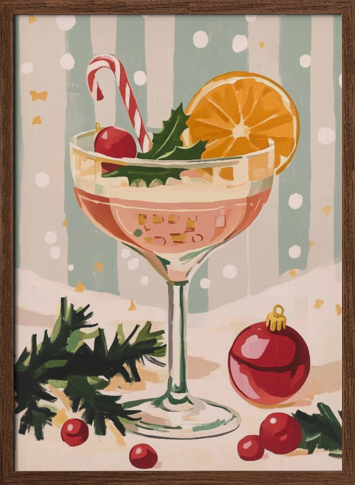 Christmas Cocktail - Stretched Canvas, Poster or Fine Art Print I Heart Wall Art