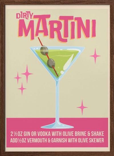Dirty Martini Cocktail 01.png - Stretched Canvas, Poster or Fine Art Print I Heart Wall Art