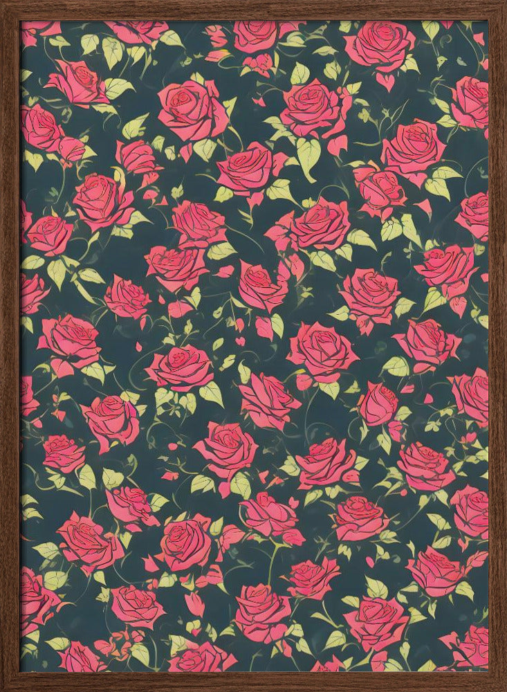 Romantic Rose Garden - Stretched Canvas, Poster or Fine Art Print I Heart Wall Art