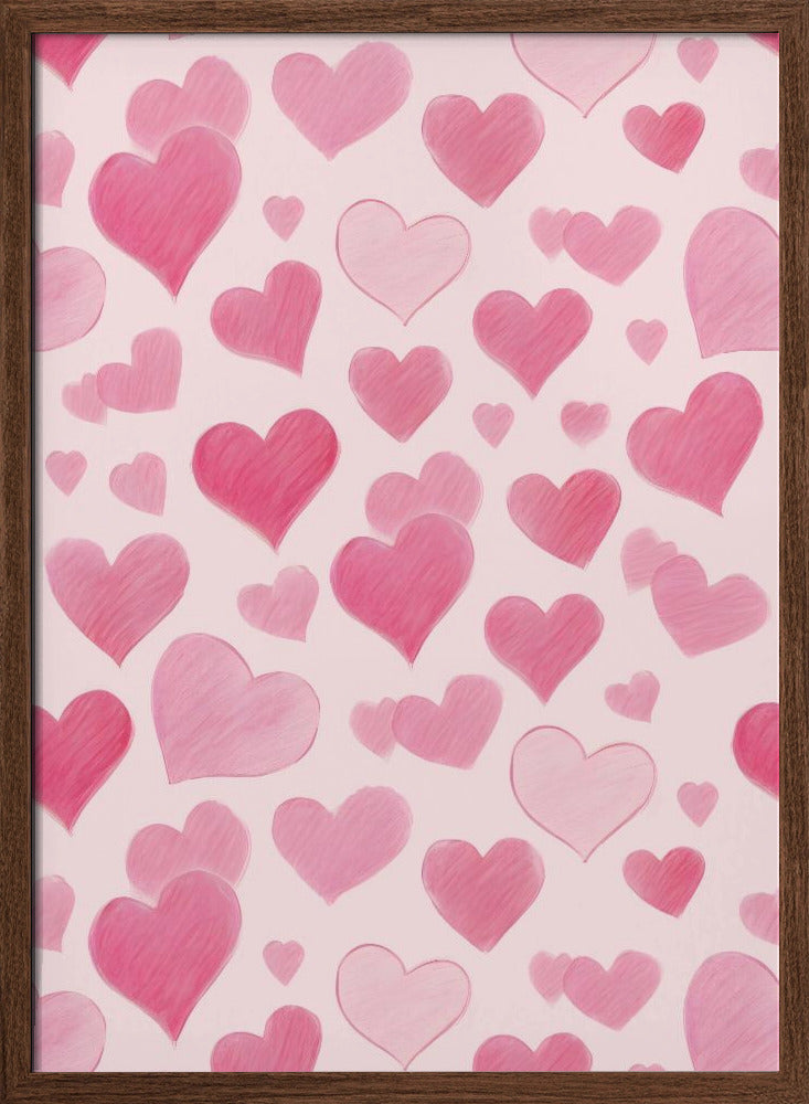 Pink Love - Stretched Canvas, Poster or Fine Art Print I Heart Wall Art