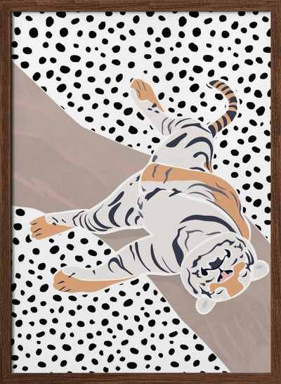 Tiger Sleeping polkadots - Stretched Canvas, Poster or Fine Art Print I Heart Wall Art