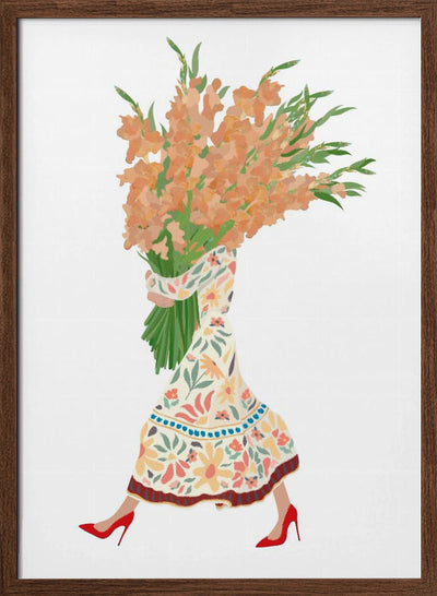 Boho Floral Dress white - Stretched Canvas, Poster or Fine Art Print I Heart Wall Art