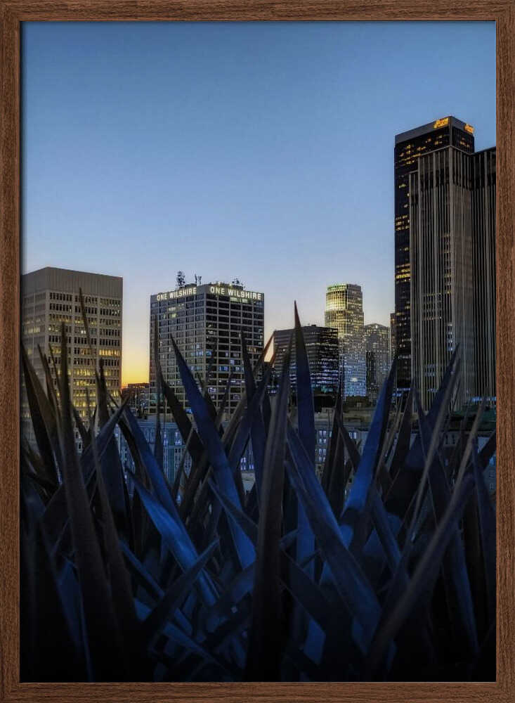 Stunning Los Angeles Skyline at Dusk - Stretched Canvas, Poster or Fine Art Print I Heart Wall Art
