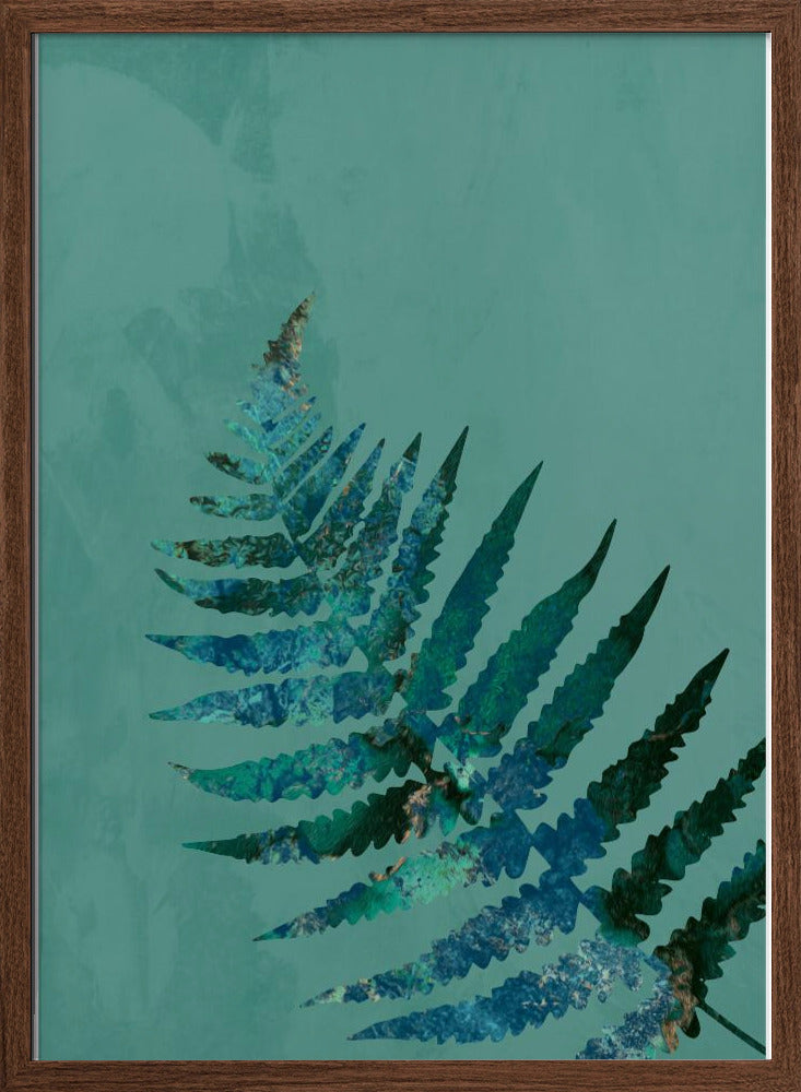 Teal Fern - Stretched Canvas, Poster or Fine Art Print I Heart Wall Art