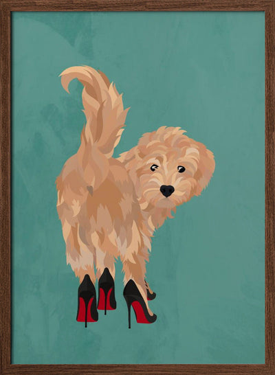 Cockapoo in heels - Stretched Canvas, Poster or Fine Art Print I Heart Wall Art