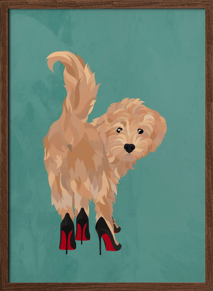 Cockapoo in heels - Stretched Canvas, Poster or Fine Art Print I Heart Wall Art
