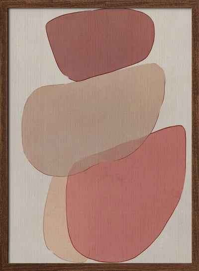 Translucent Shapes in Soft Pinks and Reds - Stretched Canvas, Poster or Fine Art Print I Heart Wall Art