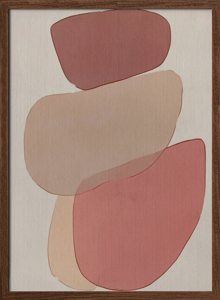 Translucent Shapes in Soft Pinks and Reds - Stretched Canvas, Poster or Fine Art Print I Heart Wall Art