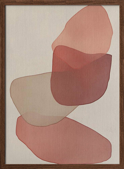 Translucent Shapes in Soft Pinks and Reds - Stretched Canvas, Poster or Fine Art Print I Heart Wall Art