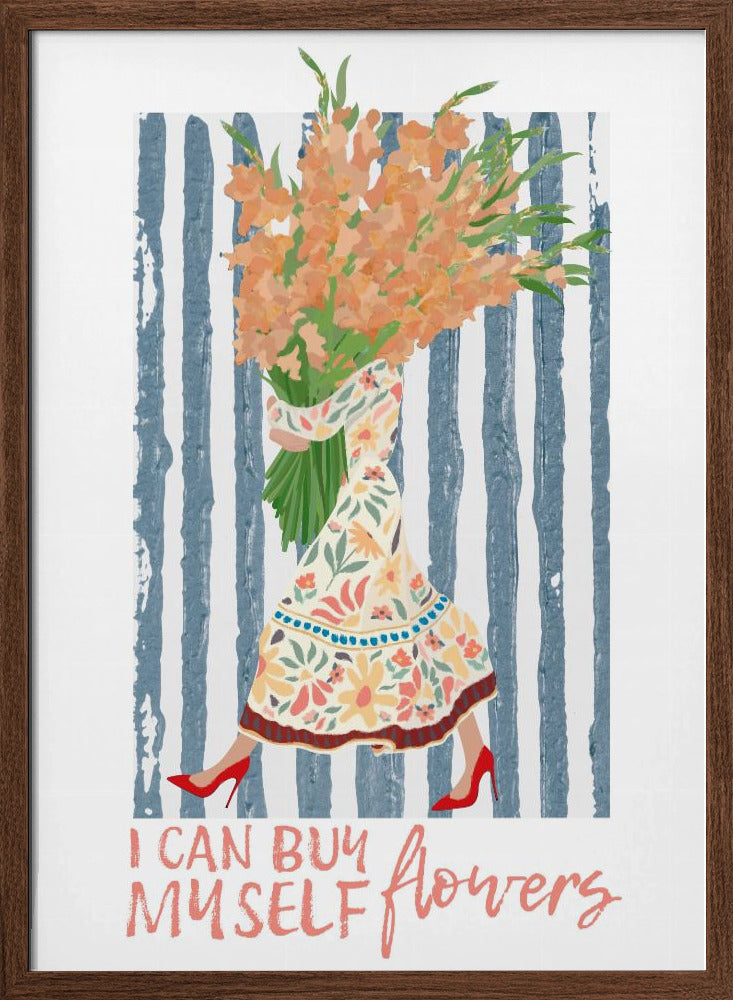 I Can Buy Myself Orange Flowers - Stretched Canvas, Poster or Fine Art Print I Heart Wall Art