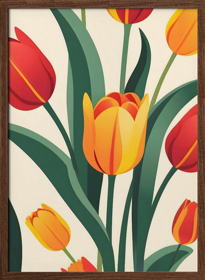 Bold Tulip Illustration - Stretched Canvas, Poster or Fine Art Print I Heart Wall Art